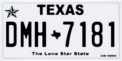 TX license plate DMH7181