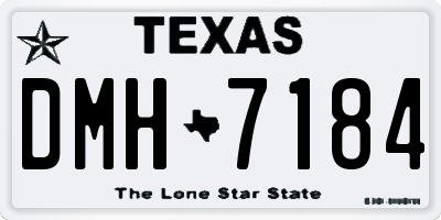 TX license plate DMH7184