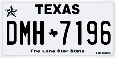 TX license plate DMH7196