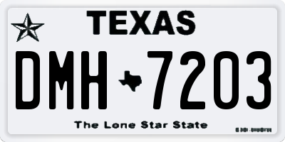 TX license plate DMH7203