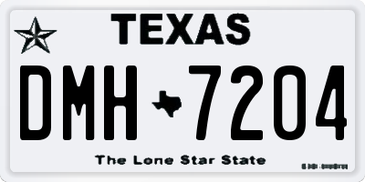 TX license plate DMH7204