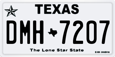 TX license plate DMH7207