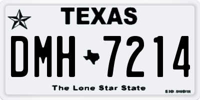 TX license plate DMH7214