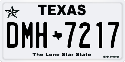 TX license plate DMH7217