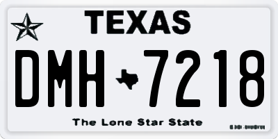 TX license plate DMH7218