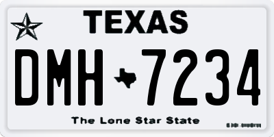 TX license plate DMH7234