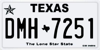 TX license plate DMH7251
