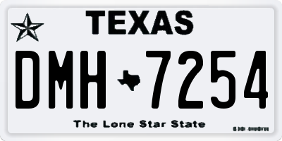 TX license plate DMH7254