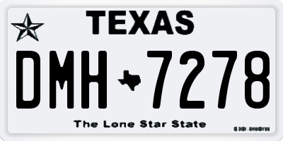 TX license plate DMH7278