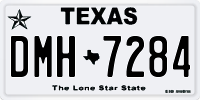 TX license plate DMH7284