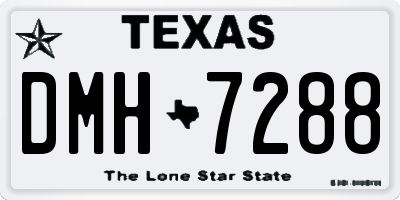 TX license plate DMH7288