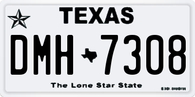 TX license plate DMH7308