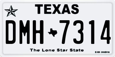 TX license plate DMH7314