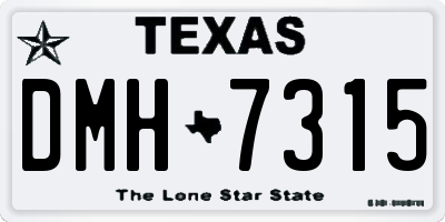 TX license plate DMH7315