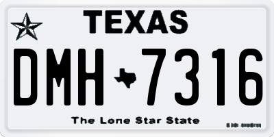 TX license plate DMH7316