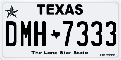 TX license plate DMH7333