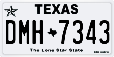 TX license plate DMH7343