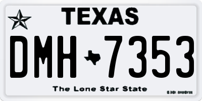 TX license plate DMH7353