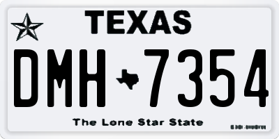 TX license plate DMH7354
