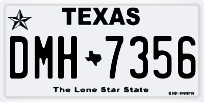 TX license plate DMH7356