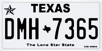 TX license plate DMH7365