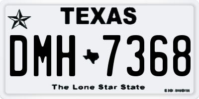 TX license plate DMH7368