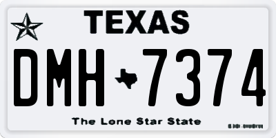 TX license plate DMH7374