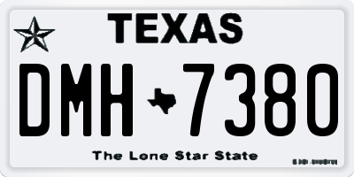 TX license plate DMH7380