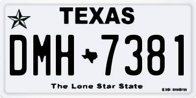 TX license plate DMH7381