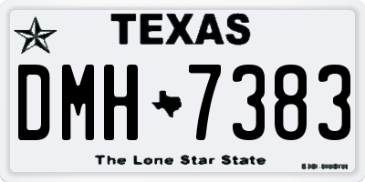 TX license plate DMH7383