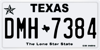 TX license plate DMH7384