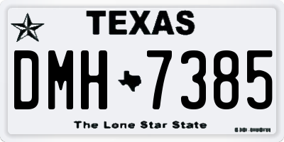TX license plate DMH7385
