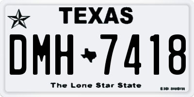 TX license plate DMH7418