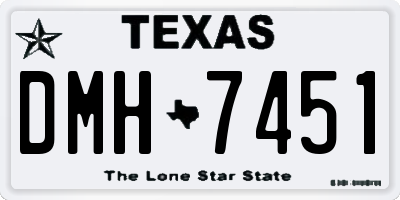 TX license plate DMH7451