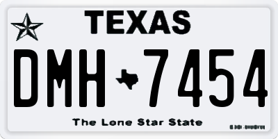 TX license plate DMH7454