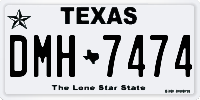 TX license plate DMH7474