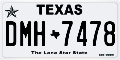 TX license plate DMH7478