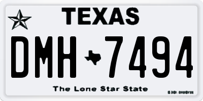 TX license plate DMH7494