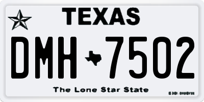 TX license plate DMH7502