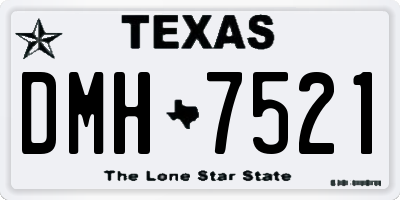 TX license plate DMH7521