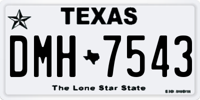 TX license plate DMH7543