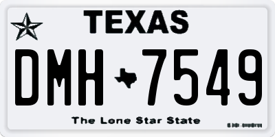 TX license plate DMH7549