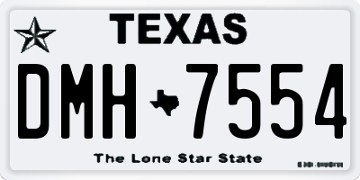 TX license plate DMH7554