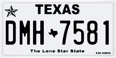TX license plate DMH7581