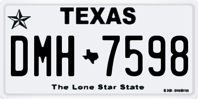 TX license plate DMH7598