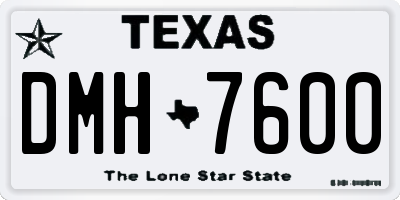 TX license plate DMH7600