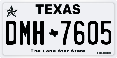 TX license plate DMH7605