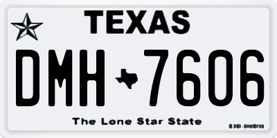 TX license plate DMH7606