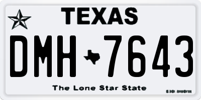TX license plate DMH7643