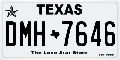 TX license plate DMH7646